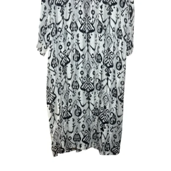 Zara Embroidered Ikat Print Midi Caftan Dress Small NWT